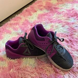 Reebok Violet and Charcoal Athletic Sneakers